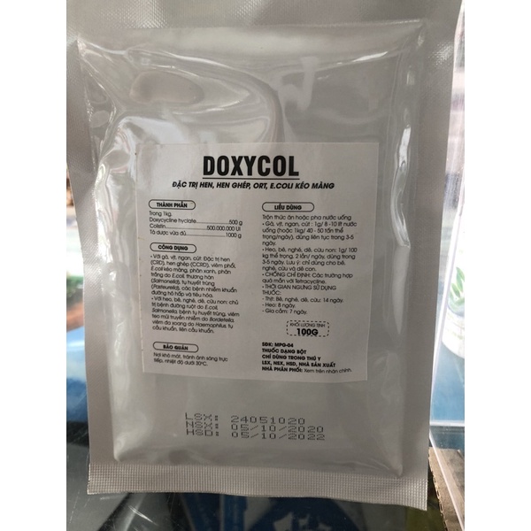Doxycol doxy 50% hen, hen ghép, ort, ecoli kéo màng cho gia súc gia cầm gói 100g