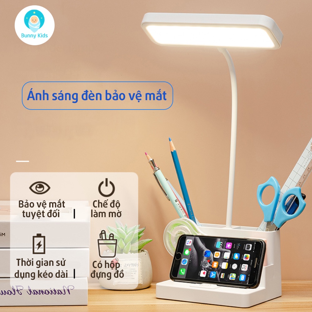 Đèn để bàn, Đèn bàn Led Bunny Kid, Chống cận thị, Tích điện thông minh