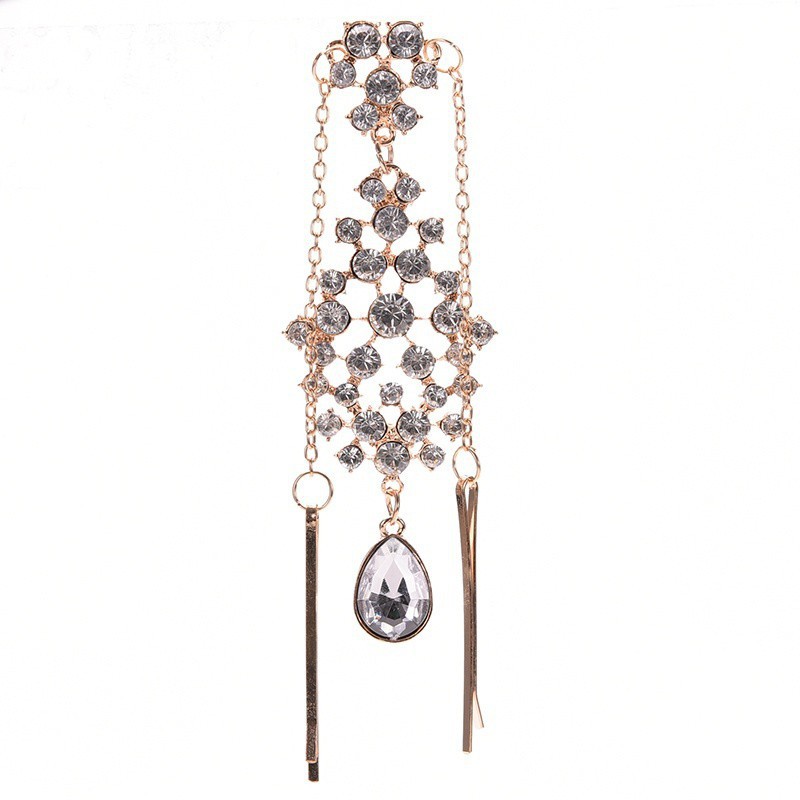 Phụ kiện kẹp tóc đính đá lủng lẳng thời thượng cho nữ