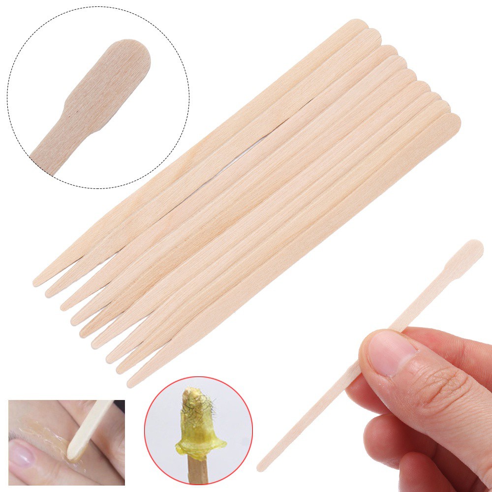 MIHAN1 Special Waxing Stick Disposable Waxing Applicator Wax Spatulas Wooden Beauty bar Face &amp; Eyebrows Hot Body beauty Hair removal Wiping wax tool