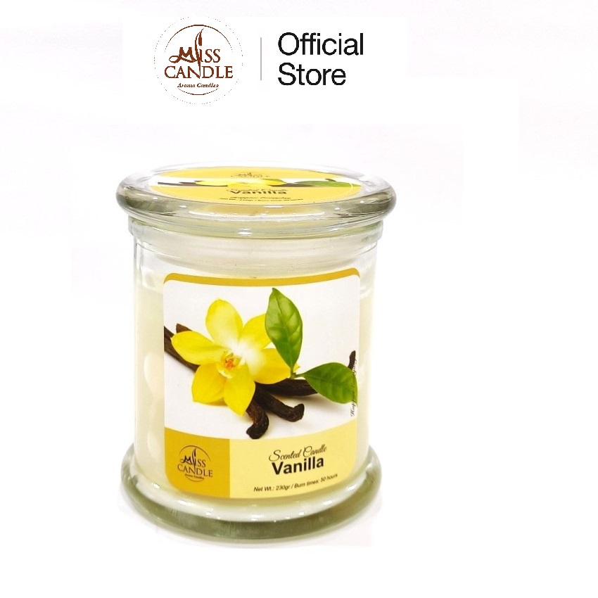 Nến thơm hũ Miss Candle NQM3414 Vanilla 230g (Hương vani)