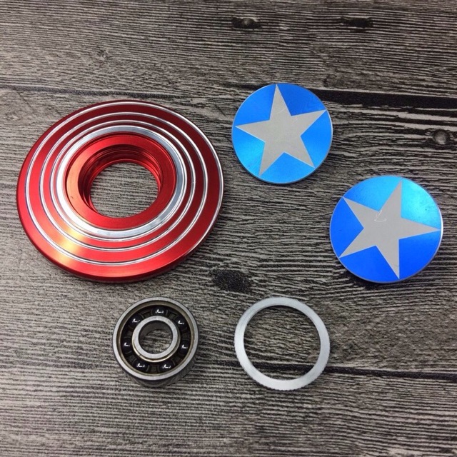 (Chọn màu) CON QUAY SPINNER KIM LOẠI CAPTAIN AMERICA CAO CẤP