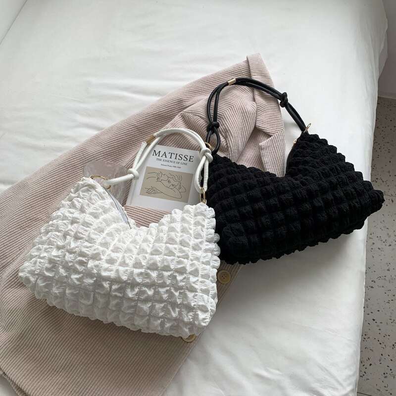 Túi xách đeo vai JASMIN NOIR bằng polyester thời trang Hobo đơn giản cho nữ
