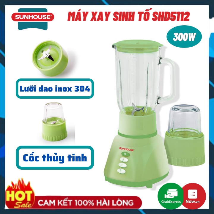 Máy Xay Sinh Tố Sunhouse SHD5112, Máy Xay Thịt Với Cối Lớn Giúp Việc Pha Chế Rau Củ Quả, Thực Phẩm Dễ Dàng.