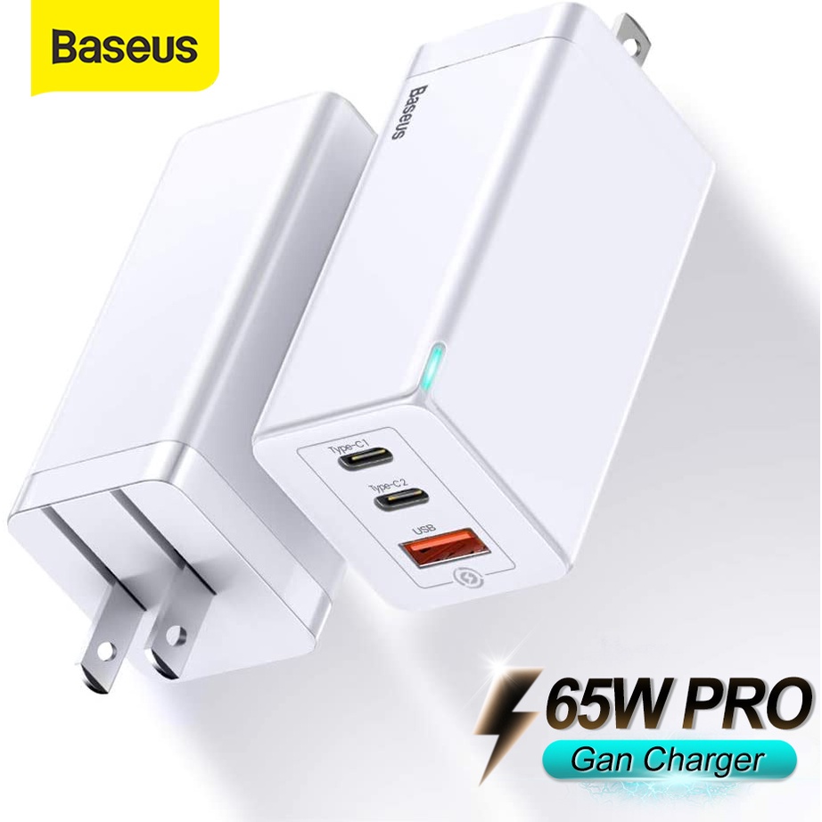 Củ sạc nhanh Baseus GaN3 GaN2 Pro 65W USB QC 4.0 3.0 AFC SCP USB PD cho Smartphone/ Tablet/ Ipad/ Macbook/ Laptop