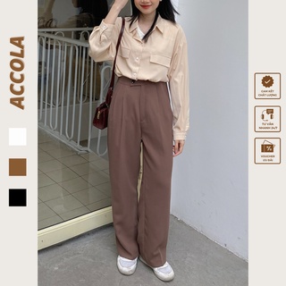 Quần dài suông nữ ống rộng korea Accola 0102