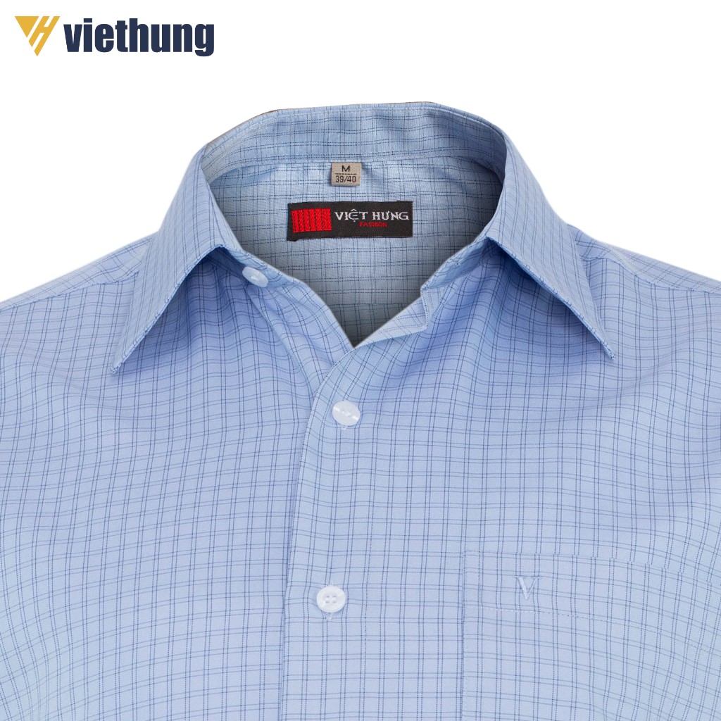 Áo Sơ Mi Nam Ngắn Tay Caro VIỆT HƯNG Chất Vải Ion Mỹ Thoáng Máy Dáng Áo Suông Vạt Ngang Cổ Điển AN80 | BigBuy360 - bigbuy360.vn