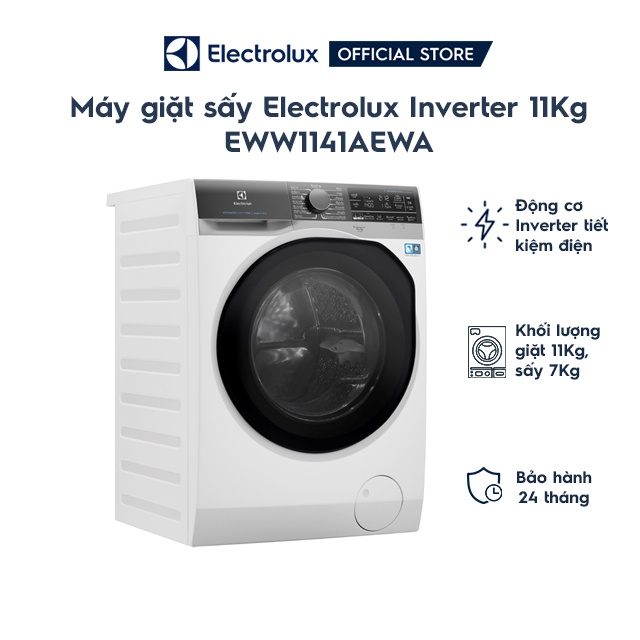 Miễn phí công lắp đặt_Máy giặt sấy Electrolux inverter EWW1141AEWA 11Kg