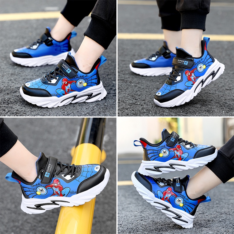 Giày thể thao phong cách người nhện chống trơn trượt với 3 màu tùy chọn dành cho bé trai
