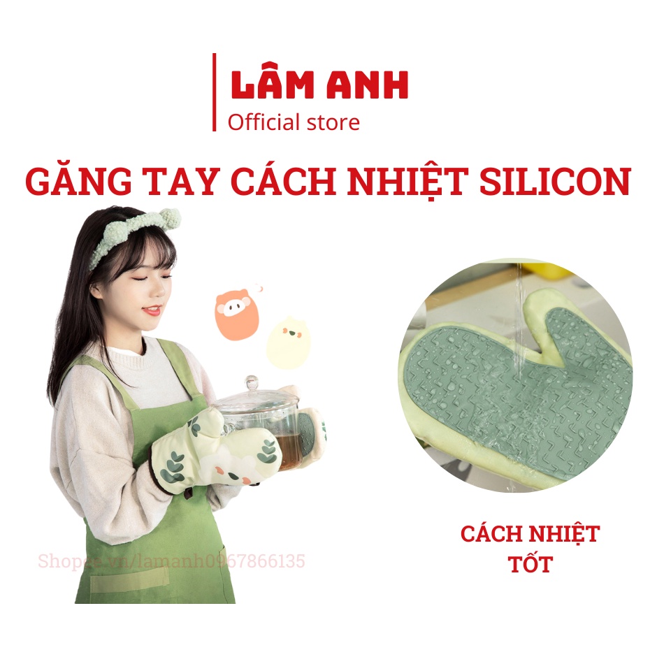 Găng Tay Lò Nướng, Làm Bếp Chất Liệu Silicon Cách Nhiệt – Găng Làm Bánh, Lò Vi Sóng Chịu Nhiệt Tốt
