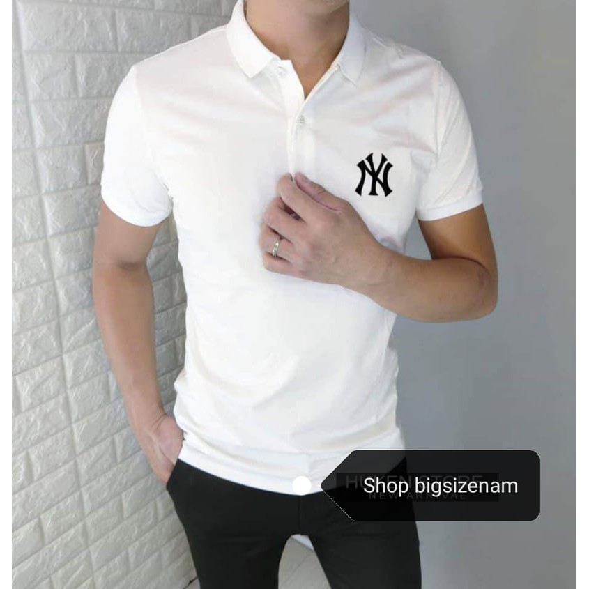 [bigsize < 130kg] ÁO THUN NAM BIG SIZE HÌNH CHỮ NY màu trắng | BigBuy360 - bigbuy360.vn