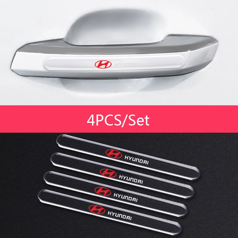Set 4 / 8 Miếng Dán Trong Suốt Trang Trí Tay Nắm Cửa Xe Hơi Hyundai I30 Tucson Sonata ix35 i10 Accent Elantra