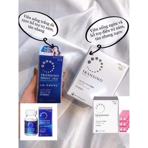 Viên Transino Whitening 240 viên - Hết nám tàn nhang số 1 Nhật Bản