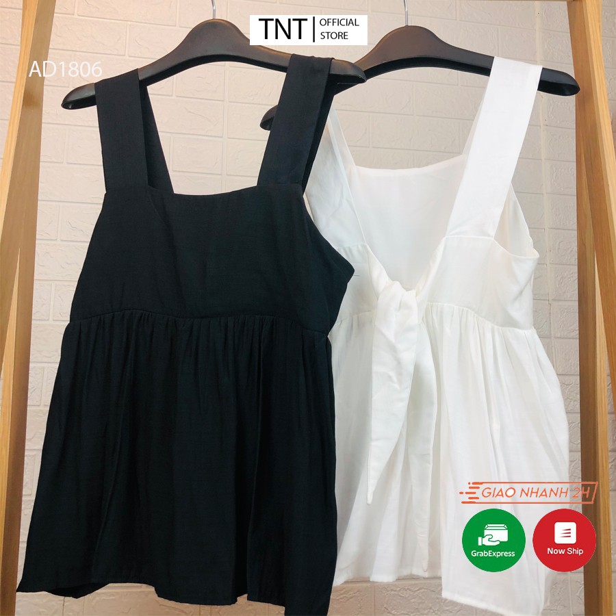 Áo hai dây bản to TNT ❤️FREESHIP - hàng thiết kế❤️ áo 2 dây babydoll thắt nơ sau lưng chất thô lạnh mềm nhẹ mát