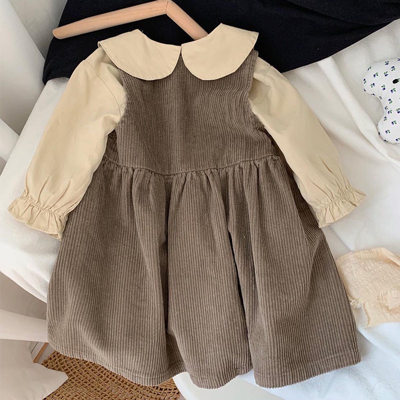 ❤Đầm Búp Bê Dáng Rộng Phong Cách Hàn Quốc Thời Trang Mùa Thu Xinh Xắn Cho Bé Gái