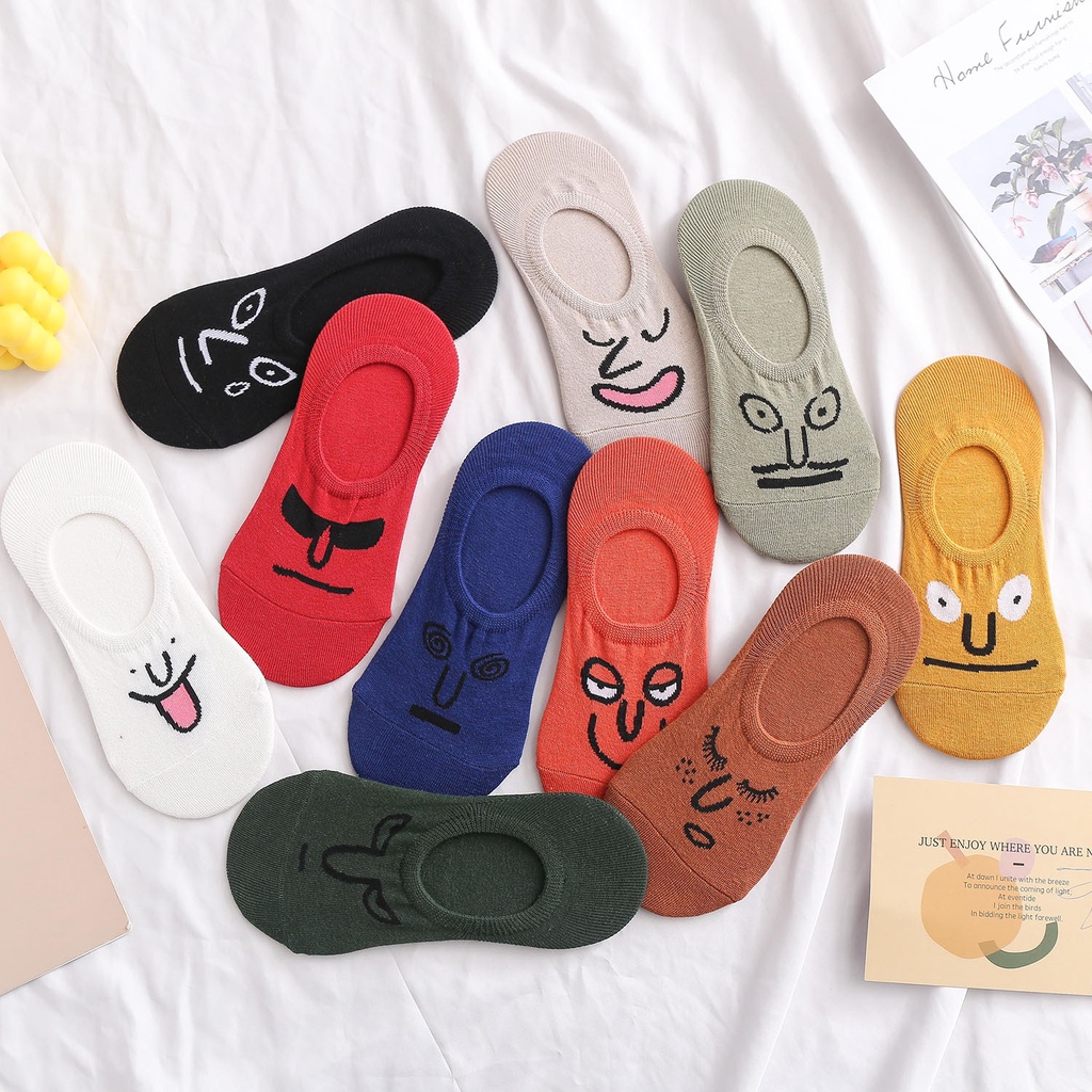 Vớ Cotton Họa Tiết Biểu Tượng Cảm Xúc Dễ Thương Dành Cho Cả Nam Và