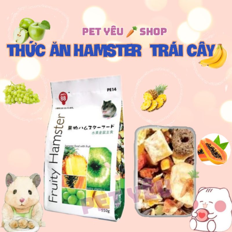 Thức ăn hamster kèm trái cây (1KG) siêu thơm  Date mới