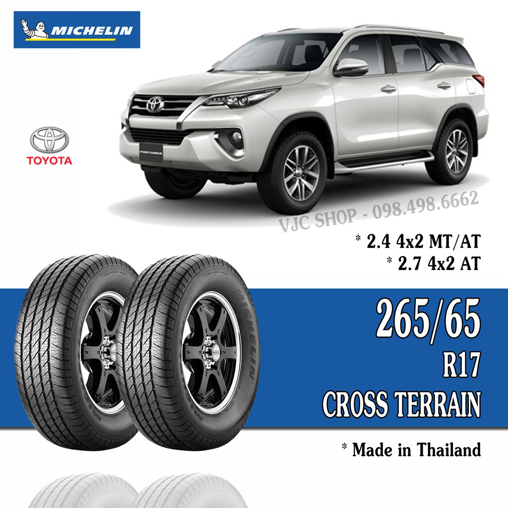 Cặp Lốp Xe Ô Tô Toyota Fotuner - Michelin 265/65R17  - Miễn phí lắp đặt + Cân bằng động
