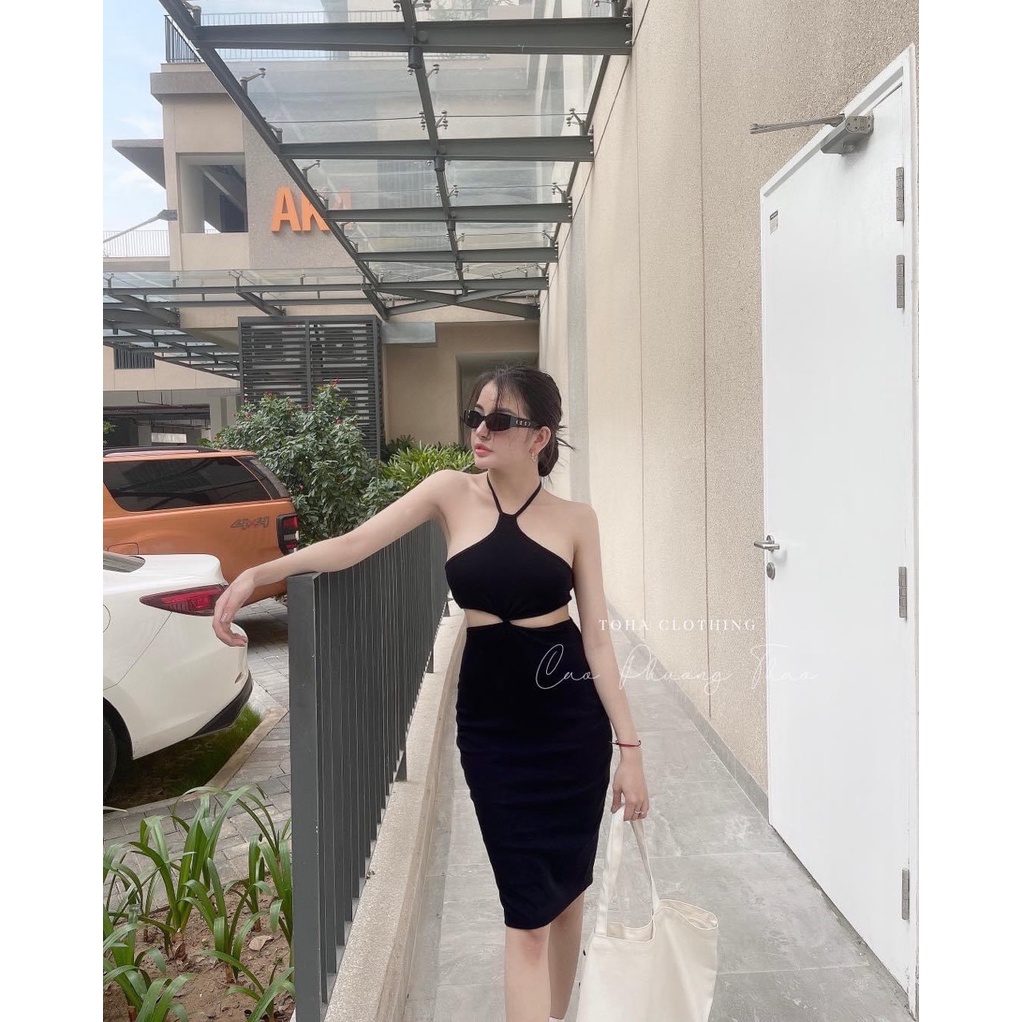 [MẪU MỚI] Đầm Body Cúp Ngực Hở Eo Dây Cổ Thun Borip Thích Hợp Mặc Đi Tiệc Đi Làm Đi Chơi Phù Hợp Với Mọi Phong Cách