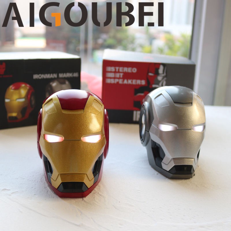 Loa Bluetooth không dây Iron Man hai màu hỗ trợ thẻ SD Ổ đĩa flash USB tại chỗ