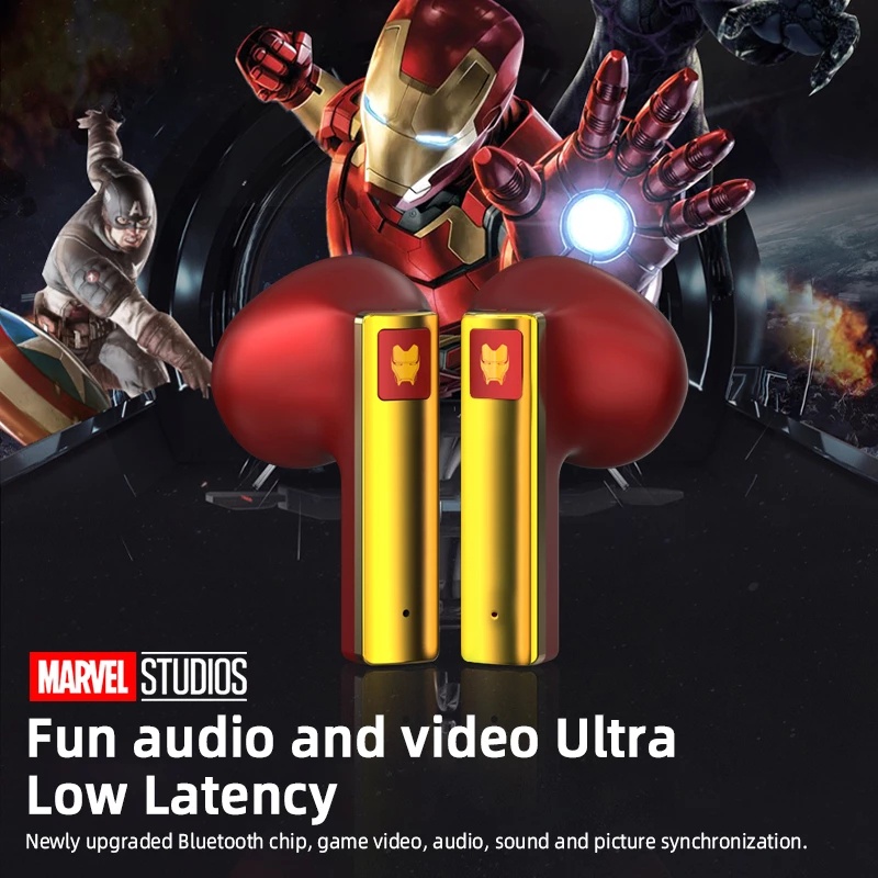 Tai Nghe Nhét Chụp Chup Tai Bluetooth Không Dây Chống ồn Blutooth Chơi Chơi Game Tai Nghe Pro Gameming Gaming Marvel Captain America Iron Man Mini Android TWS Có Mic