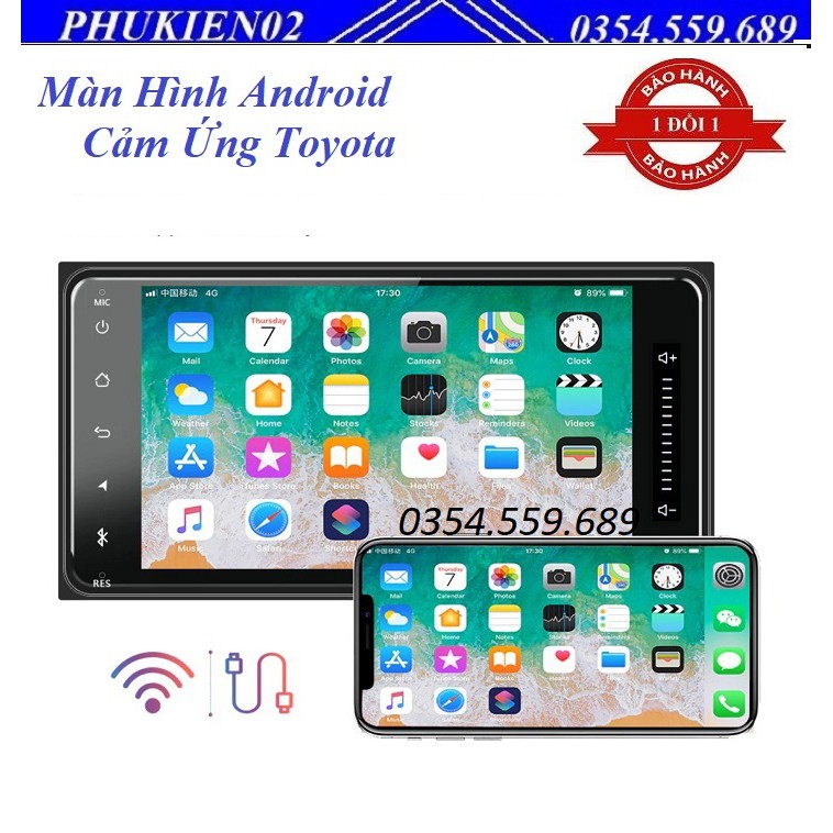 (Hỗ Trợ Tiếng Việt) Màn Hình Android 10.1 Cảm Ứng 7 Inch Bluetooth GPS Wifi Dành Cho Xe Toyota
