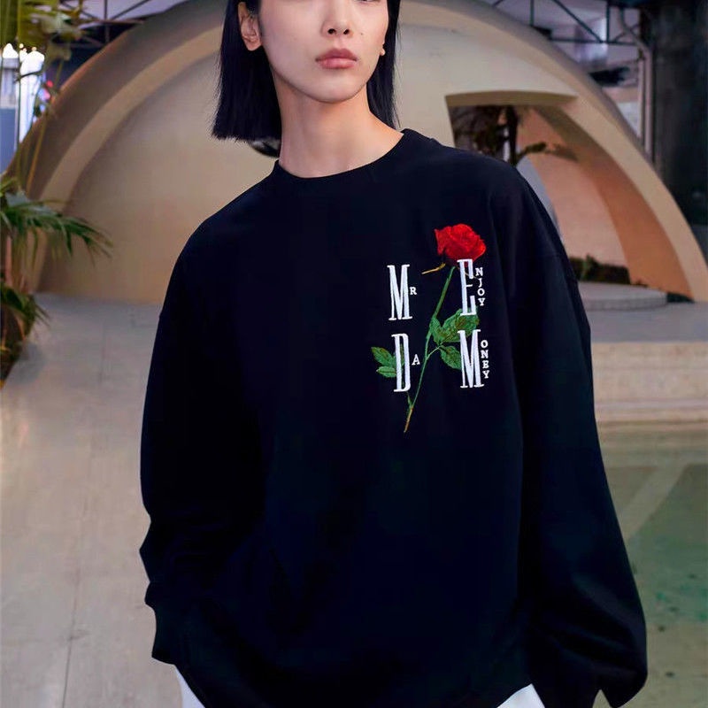 Áo thun tay dài thêu chữ thời trang hip hop