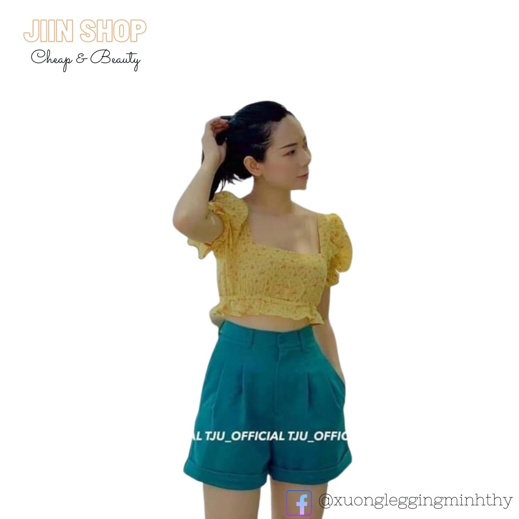 Quần short đùi cạp cao, gập gấu, năng động và cá tính, mẫu 2021(CV) by Jiin shop