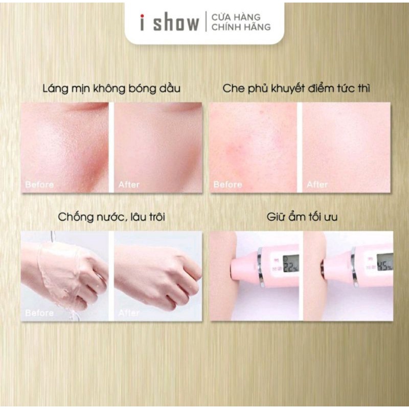 Ishow Bộ Phấn Nước Cushion Kiềm Dầu Chống Nắng Cao Cấp SPF 50+/PA+++ Kèm son môi Lipstick