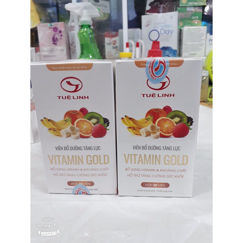 Viên uống bổ dưỡng tăng lực VITAMIN GOLD, bổ sung vitamin và khoáng chất, nâng cao sức đề kháng, tăng cường sức khỏe