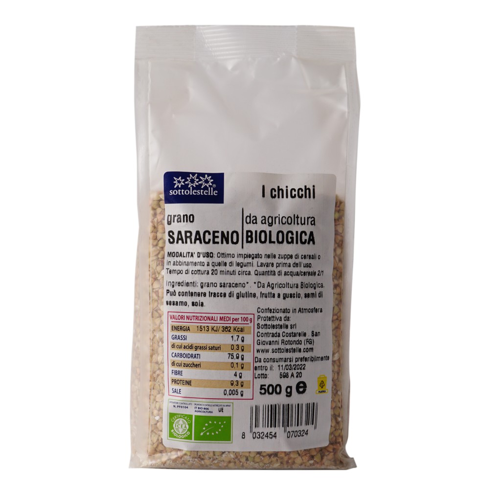 Hạt Kiều Mạch Hữu Cơ 500g Sottolestelle Organic Buckwheat