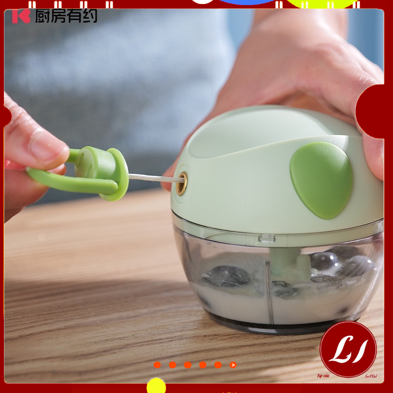 MÁY XAY tỏi ớt 3 lưới cắt kéo tay HÌNH HEO nhỏ gọn, tiện lợi