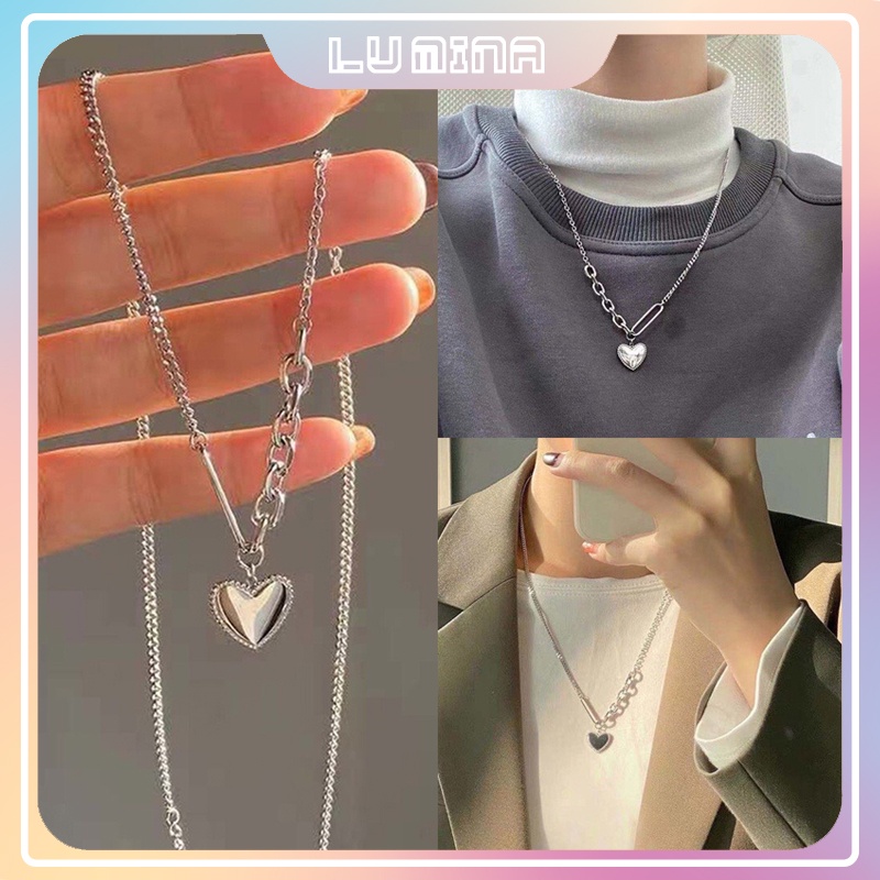 Vòng đeo cổ Unisex thiết kế hình trái tim nhỏ xinh dễ thương phong cách Hàn Quốc thời trang LUMINA VC01