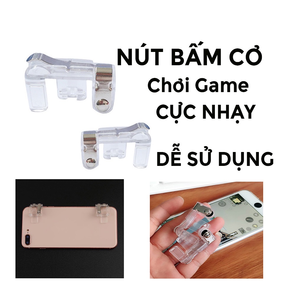 Bộ 2 Nút Bấm Chơi Game PUBG Mobile, Ros Mobile, Ipad kim loại trong suốt cực nhạy dễ sử dụng F3 (Nút cơ) SUVADO