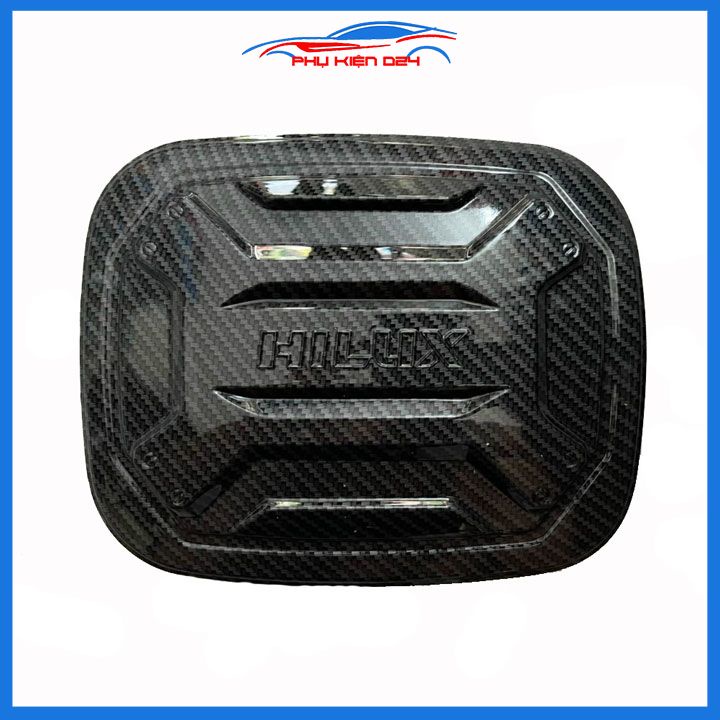 Ốp nắp xăng Hilux 2016-2017-2018-2019-2020-2021-2022-2023-2024 vân cacbon bảo vệ chống trầy trang trí ô tô
