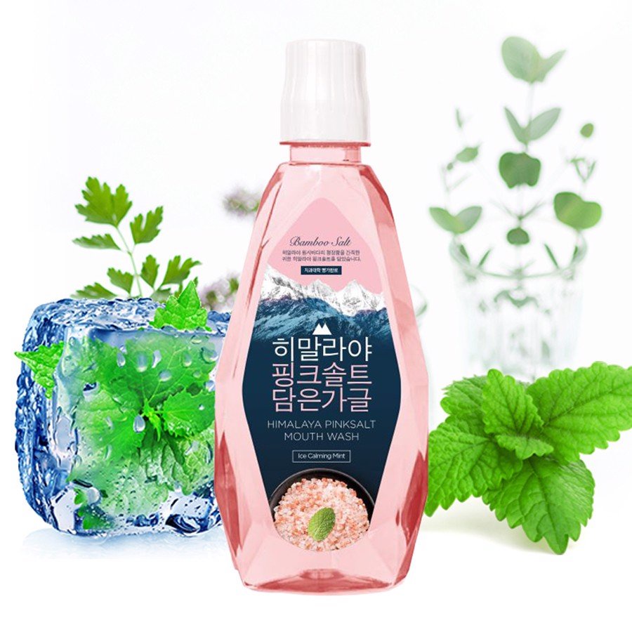 320ML- COMBO 2 CHAI NƯỚC SÚC MIỆNG MUỐI HỒNG HIMALAYA HÀN QUỐC TẶNG 1 KEM ĐÁNH RĂNG BAMBOO SALT HIMALAYA 50G