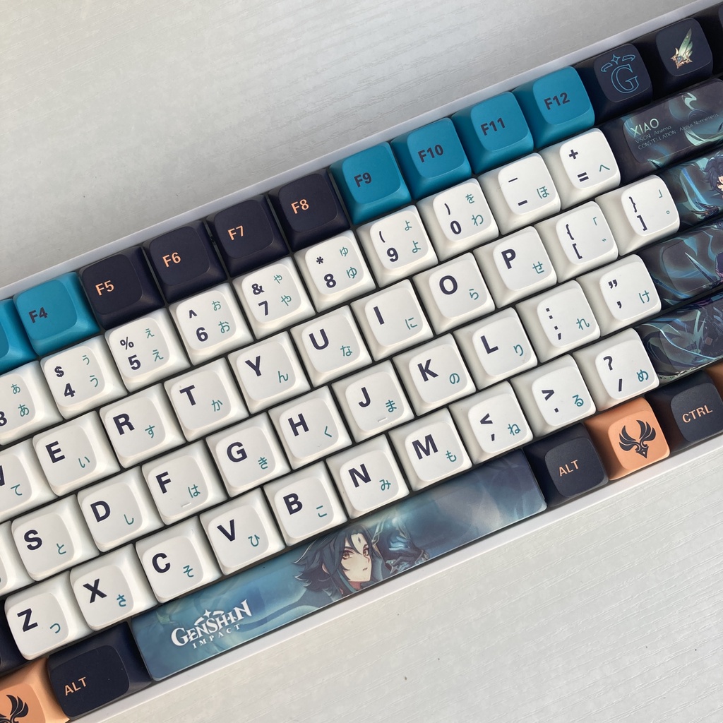 Bộ nút bàn phím 140 phím Genshin impact Keycap Xiao XDA cho bàn phím cơ 64/ 87/ 104/ 980