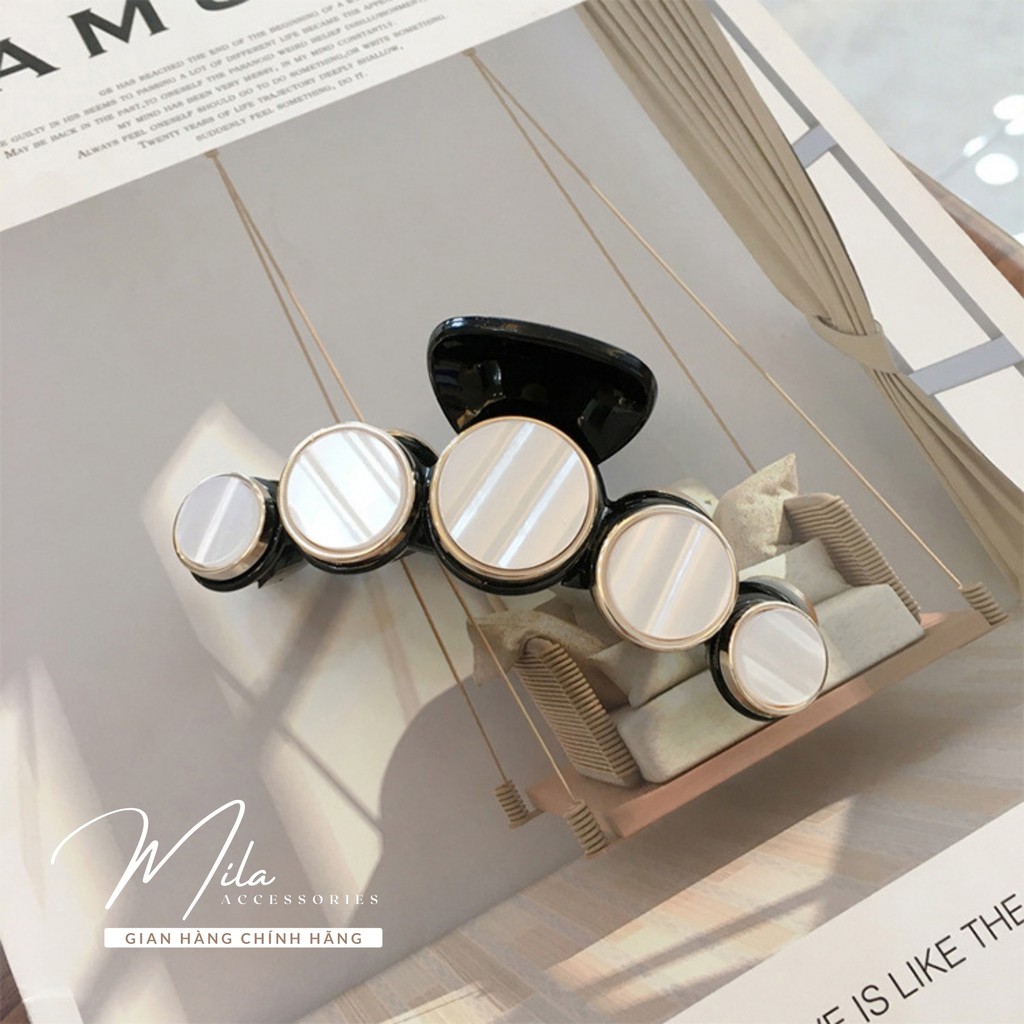 Kẹp tóc nữ Hàn Quốc đẹp MILA KT104 ❤️BẢN ĐẶC BIỆT❤️ kẹp nhựa Acrylic cao cấp mặt vỏ trai cao cấp Mila Accessories