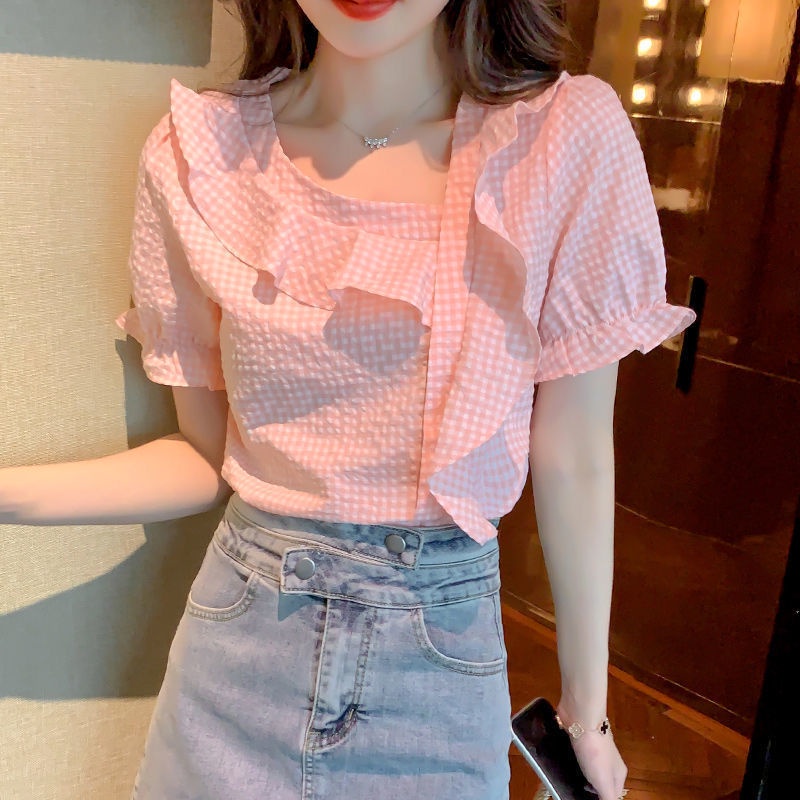 Women's chiffon shirt T-shirt, which is very fairy in stock, summer 20121 new trendy summer thin short-sleeved top, design sense, summer top T-shirt