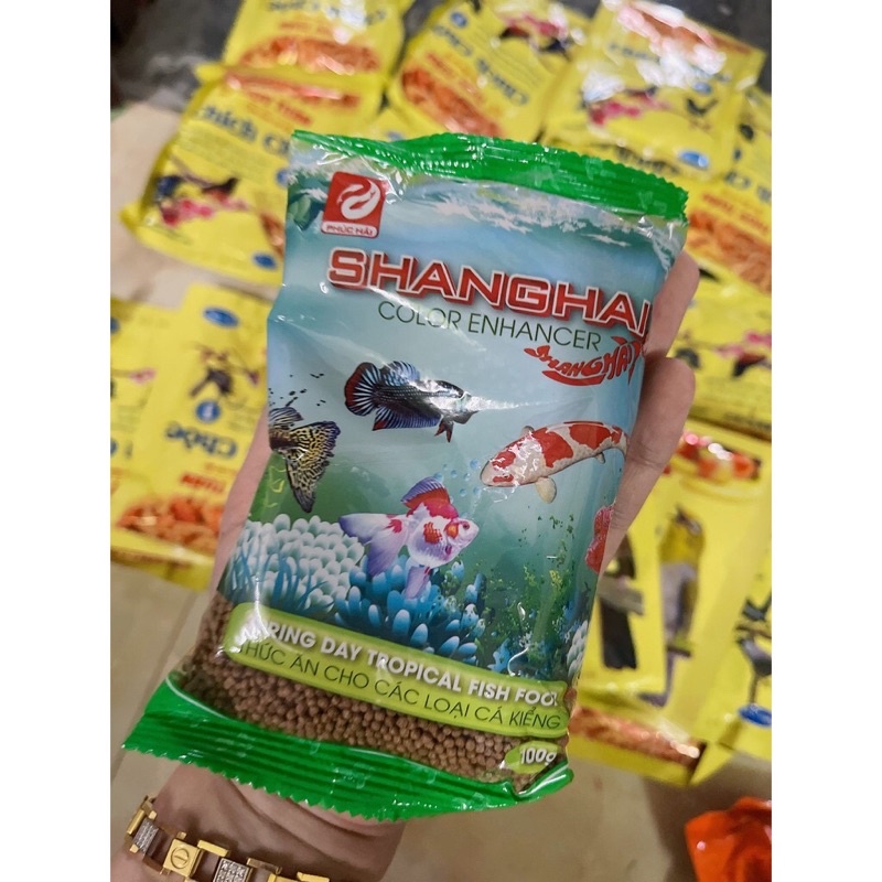 Cám Shanghai 100Gr | Cám GÍA RẺ Cho Cá Cảnh Dạng Viên Nổi (Gói 100GRAM)