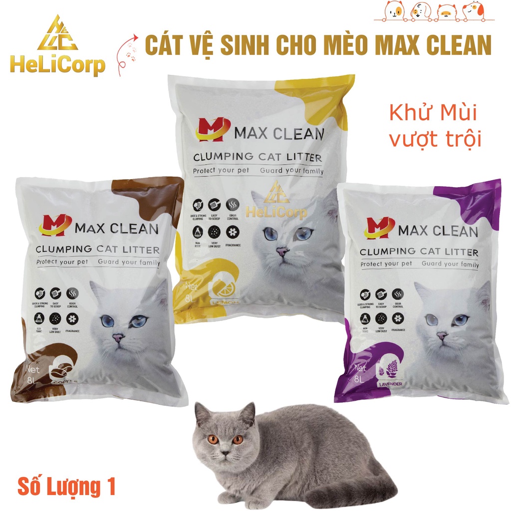 Cát Vệ Sinh Cho Mèo Max Clean Cát Đất Sét Siêu Vón Siêu Ít Bụi, Cát Vệ Sinh Chất Lượng Cao