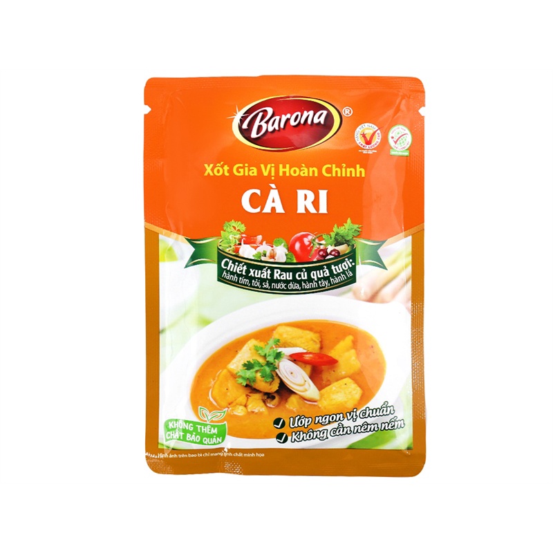 Gia vị hoàn chỉnh Cà ri Barona 80g