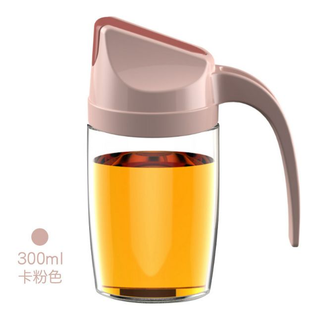  Chai lọ đựng dầu ăn thủy tinh 630ml tự động mở nắp màu hồng