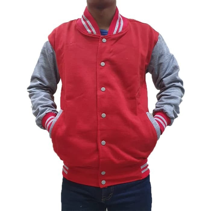 Áo Khoác Bóng Chày Màu Đỏ Trơn Size M - Xxl Mới Nhất