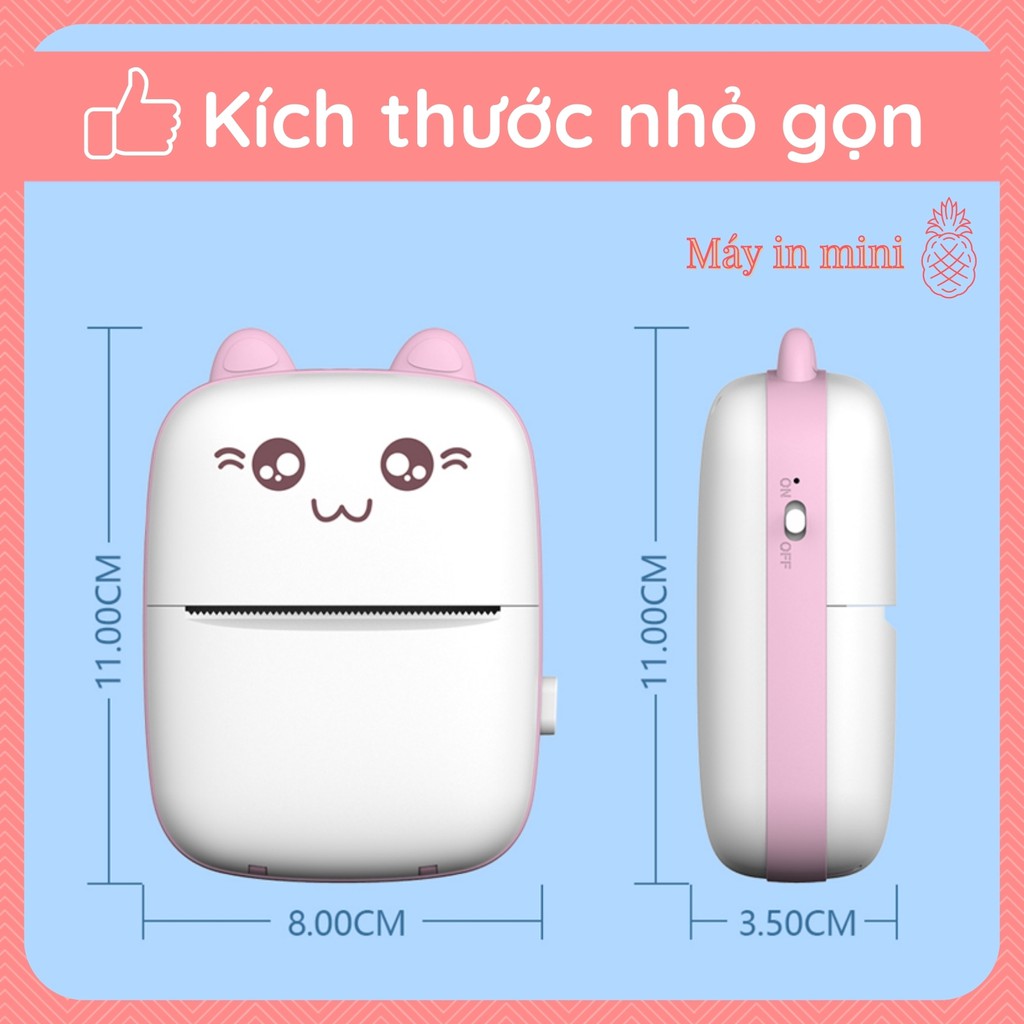 Máy in nhiệt cầm tay, máy in tài liệu mini, máy in hóa đơn bluetooth, máy in decal mini, máy in hóa đơn mini con mèo | BigBuy360 - bigbuy360.vn