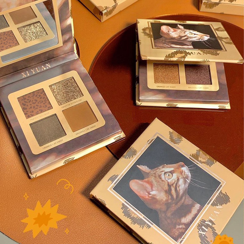 Bảng Phấn Mắt 4 Ô Xiyuan Nhật Ký Mèo Cat's Diary Eye Shadow Disc