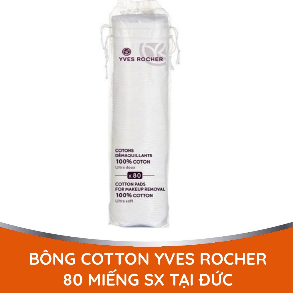 Bông Cotton Siêu Mềm Mịn Yves Rocher Cotton Pads 80 Miếng