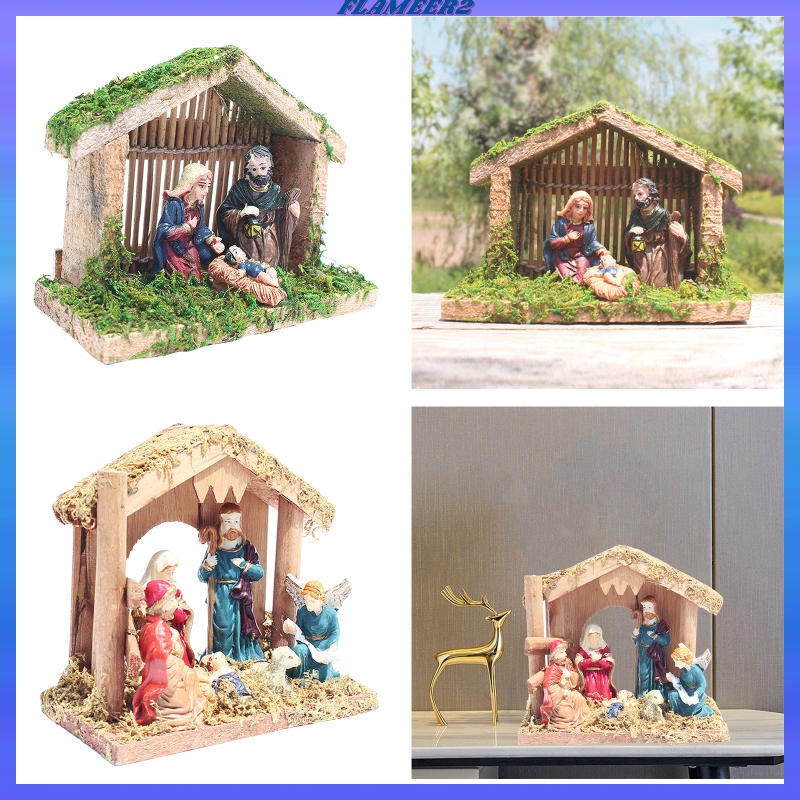 Mô hình tượng chúa Jesus Manger trang trí giáng sinh