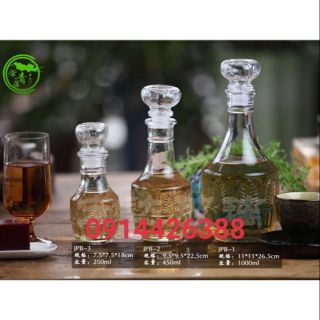 Chai thủy tinh đựng ruou 250ml 450ml 1 lít