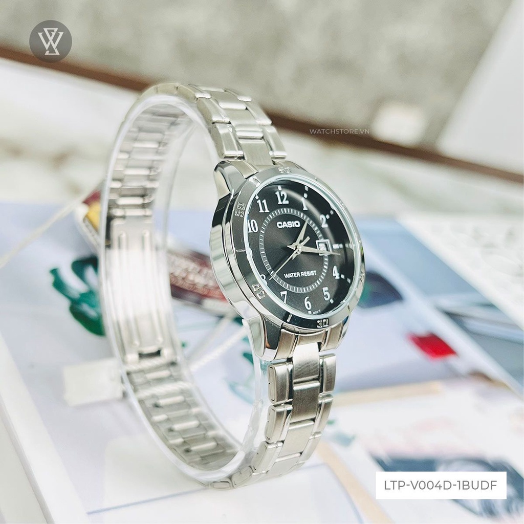 Đồng Hồ Quartz Nữ Casio WATCHSTORE LTP-V004D-1BUDF Thiết Kế Mặt Kính Khoáng 30.3 mm, Dây Kim Loại Và Vỏ Thép Không Gỉ